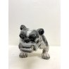 SCULTURA MAIOLICA Zaccagnini Z ITALY  Z.C.G. FIGURA CANE FRECH BULLDOG SMALTO