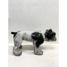 SCULTURA MAIOLICA Zaccagnini Z ITALY  Z.C.G. FIGURA CANE FRECH BULLDOG SMALTO