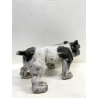 SCULTURA MAIOLICA Zaccagnini Z ITALY  Z.C.G. FIGURA CANE FRECH BULLDOG SMALTO