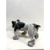 SCULTURA MAIOLICA Zaccagnini Z ITALY  Z.C.G. FIGURA CANE FRECH BULLDOG SMALTO