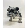 SCULTURA MAIOLICA Zaccagnini Z ITALY  Z.C.G. FIGURA CANE FRECH BULLDOG SMALTO