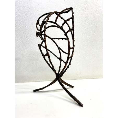 SCULTURA BRUTALISTA FERRO Pipo Pozzi ASTRATTO MID CENTURY MODERN FIRMATA 39 cm/h