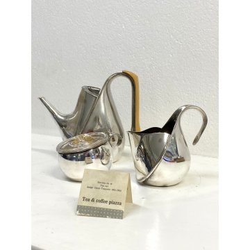 SERVIZIO TE CAFFE 4 pz ALESSI DESIGN Oscar Tusquets SILVER GOLD PLATED EPSS 1983