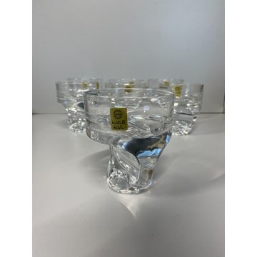 SERVIZIO VINTAGE 6 BICCHIERI whisky Kristall Krisla DESIGN Taddei Sistini '60