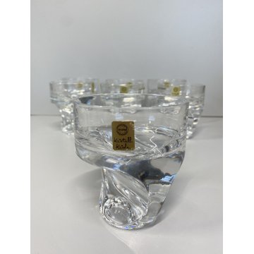 SERVIZIO VINTAGE 6 BICCHIERI whisky Kristall Krisla DESIGN Taddei Sistini '60