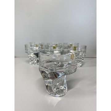 SERVIZIO VINTAGE 6 BICCHIERI whisky Kristall Krisla DESIGN Taddei Sistini '60