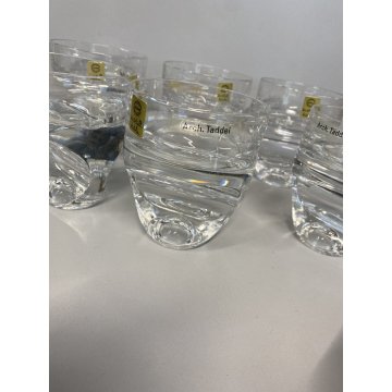 SERVIZIO VINTAGE 6 BICCHIERI whisky Kristall Krisla DESIGN Taddei Sistini '60