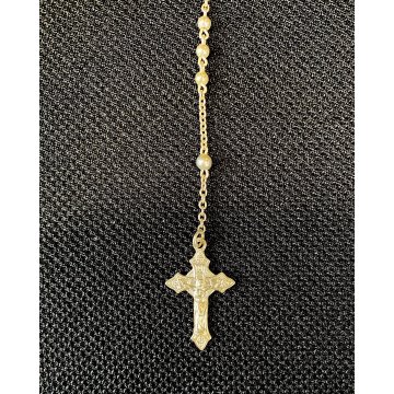 VECCHIO ROSARIO in ARGENTO 800 corona PREGHIERA religioso SCATOLA