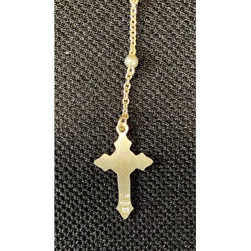 VECCHIO ROSARIO in ARGENTO 800 corona PREGHIERA religioso SCATOLA
