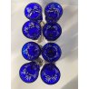 SERVIZIO BOTTIGLIE BOEMIA  e 8 BICCHIERI cristallo blu cobalto e ARGENTO 800