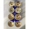 SERVIZIO BOTTIGLIE BOEMIA  e 8 BICCHIERI cristallo blu cobalto e ARGENTO 800