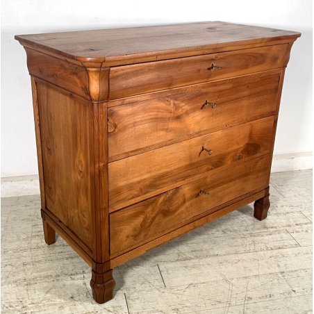 ANTICO COMO CAPPUCCINO chiaro 4 CASSETTI epoca 800 legno NOCE CASSETTIERA