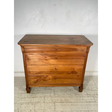 ANTICO COMO CAPPUCCINO chiaro 4 CASSETTI epoca 800 legno NOCE CASSETTIERA