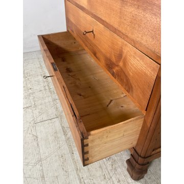 ANTICO COMO CAPPUCCINO chiaro 4 CASSETTI epoca 800 legno NOCE CASSETTIERA
