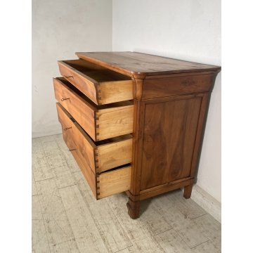 ANTICO COMO CAPPUCCINO chiaro 4 CASSETTI epoca 800 legno NOCE CASSETTIERA