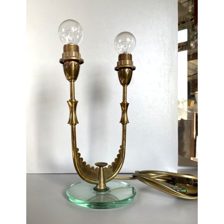 LAMPADA TAVOLO OTTONE CRISTALLO ATTR. Pietro Chiesa PER FONTANA ARTE MID-CENTURY