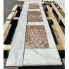 ANTICO CAMINO IMPERO epoca 1800 MARMO BIANCO di CARRARA BRONZO CONSOLLE CORNICE
