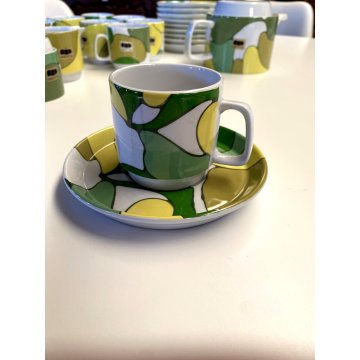VINTAGE SET THE CERAMICA 10 pers. COMPACT LINE DESIGN Franco Pozzi GALLARATE '70