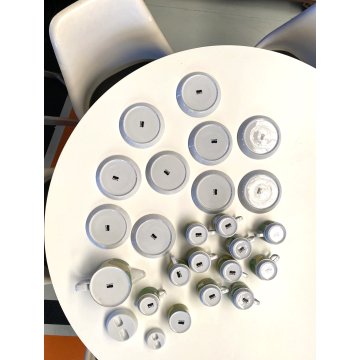 VINTAGE SET THE CERAMICA 10 pers. COMPACT LINE DESIGN Franco Pozzi GALLARATE '70