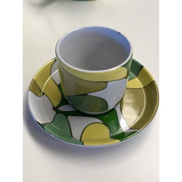 VINTAGE SET THE CERAMICA 10 pers. COMPACT LINE DESIGN Franco Pozzi GALLARATE '70