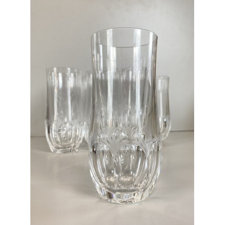 SET 12 BICCHIERI LONG DRINK CRISTALLO MOLATO Peill & Putzler "Diana" ANNI '70