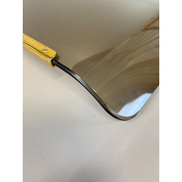 VASSOIO  VETRO CURVATO FUME' METALLO TRAY CURVED SMOKED GLASS GOLD METAL '70s