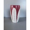 VASO CERAMICA BIOMORFO Ceramiche Campione ROSA ANTICO DECORO BIANCO RILIEVO '50