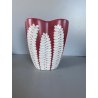 VASO CERAMICA BIOMORFO Ceramiche Campione ROSA ANTICO DECORO BIANCO RILIEVO '50