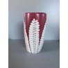 VASO CERAMICA BIOMORFO Ceramiche Campione ROSA ANTICO DECORO BIANCO RILIEVO '50
