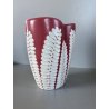 VASO CERAMICA BIOMORFO Ceramiche Campione ROSA ANTICO DECORO BIANCO RILIEVO '50