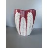 VASO CERAMICA BIOMORFO Ceramiche Campione ROSA ANTICO DECORO BIANCO RILIEVO '50