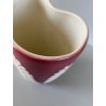 VASO CERAMICA BIOMORFO Ceramiche Campione ROSA ANTICO DECORO BIANCO RILIEVO '50