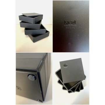 PORTA OGGETTI 4 CASSETTI KARTELL Segmenti DESIGN De Lucchi Takaichi NERO '80s