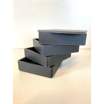 PORTA OGGETTI 4 CASSETTI KARTELL Segmenti DESIGN De Lucchi Takaichi NERO '80s