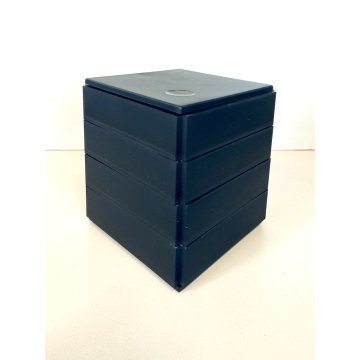PORTA OGGETTI 4 CASSETTI KARTELL Segmenti DESIGN De Lucchi Takaichi NERO '80s