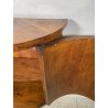 ANTICO COMODINO MEZZALUNA BOMBATO LEGNO NOCE ANTA ANNI 60 INTARSIATO CONSOLLE