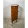 ANTICO COMODINO MEZZALUNA BOMBATO LEGNO NOCE ANTA ANNI 60 INTARSIATO CONSOLLE