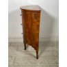 ANTICO COMODINO MEZZALUNA BOMBATO LEGNO NOCE ANTA ANNI 60 INTARSIATO CONSOLLE