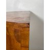 ANTICO COMODINO MEZZALUNA BOMBATO LEGNO NOCE ANTA ANNI 60 INTARSIATO CONSOLLE