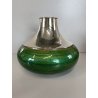 VASO METALLO ARGENTATO Silver - Ag 1 - 266 - PD SMALTATO VERDE ORO ø 25 cm/h '70