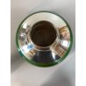 VASO METALLO ARGENTATO Silver - Ag 1 - 266 - PD SMALTATO VERDE ORO ø 25 cm/h '70