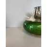 VASO METALLO ARGENTATO Silver - Ag 1 - 266 - PD SMALTATO VERDE ORO ø 25 cm/h '70