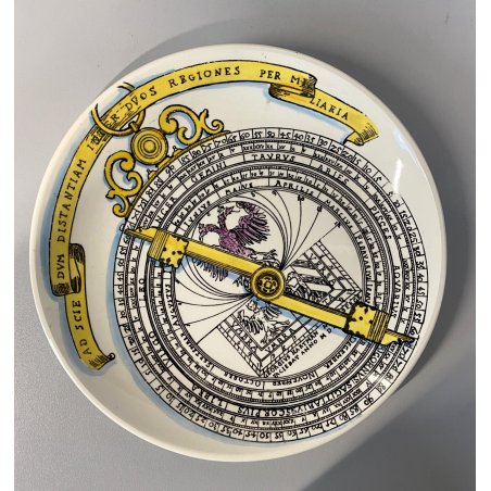 PIATTO DECORATIVO ROTONDO CERAMICA SCI Laveno DECORO Creart MILANO Astrolabio 50