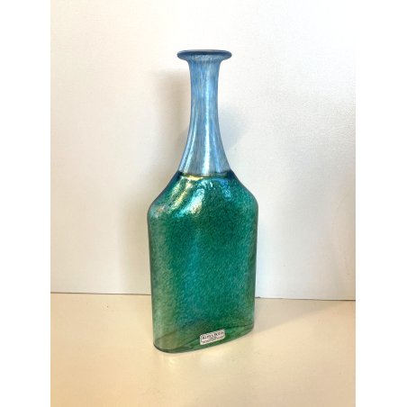VASO BOTTIGLIA VETRO BLU VERDE KOSTA BODA BERTIL VALLIEN VINTAGE BOTTLE VASE