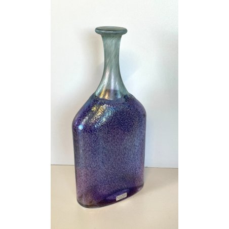 VASO BOTTIGLIA VETRO BLU VIOLA KOSTA BODA BERTIL VALLIEN VINTAGE BOTTLE VASE