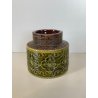 PICCOLO VASO CARAMICA BITOSSI ALDO LONDI ANNI 70 DECORO FLOREALE VERDE SMALTO