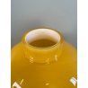 VASO SFERA DESIGN VETRO SOFFIATO BIANCO GIALLO INCAMICIATO BY VALDARNESE ANNI 70