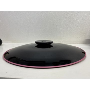 PIATTO CENTROTAVOLA FRUTTA VETRO Murano Gabbiani NERO ROSA VIOLA BIANCO ORO '60