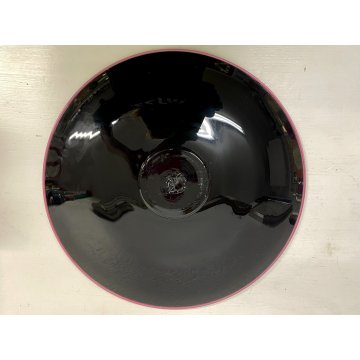 PIATTO CENTROTAVOLA FRUTTA VETRO Murano Gabbiani NERO ROSA VIOLA BIANCO ORO '60