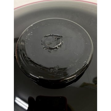 PIATTO CENTROTAVOLA FRUTTA VETRO Murano Gabbiani NERO ROSA VIOLA BIANCO ORO '60